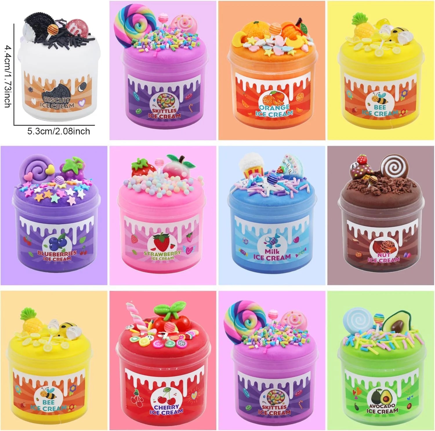 10 Pack Butter Slime Kit, Party Favor Supplies, Super Soft, Non-Sticky, Goody Bag Toy, Prize for Girl and Boys, Christmas Stocking Stuffers