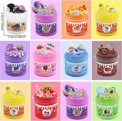 10 Pack Butter Slime Kit, Party Favor Supplies, Super Soft, Non-Sticky, Goody Bag Toy, Prize for Girl and Boys, Christmas Stocking Stuffers