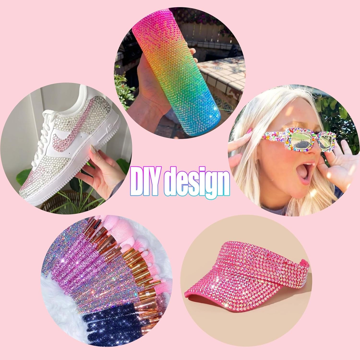 54000Pcs Bedazzling Kit with 6 Box - 72 Colors Resin Jelly Rhinestones, 4×10Ml B7000 Jewelry Glue Multicolor 3Mm Flatback Sparkling Gems for Nail Art, Crafts, Clothing, Diamond Painting