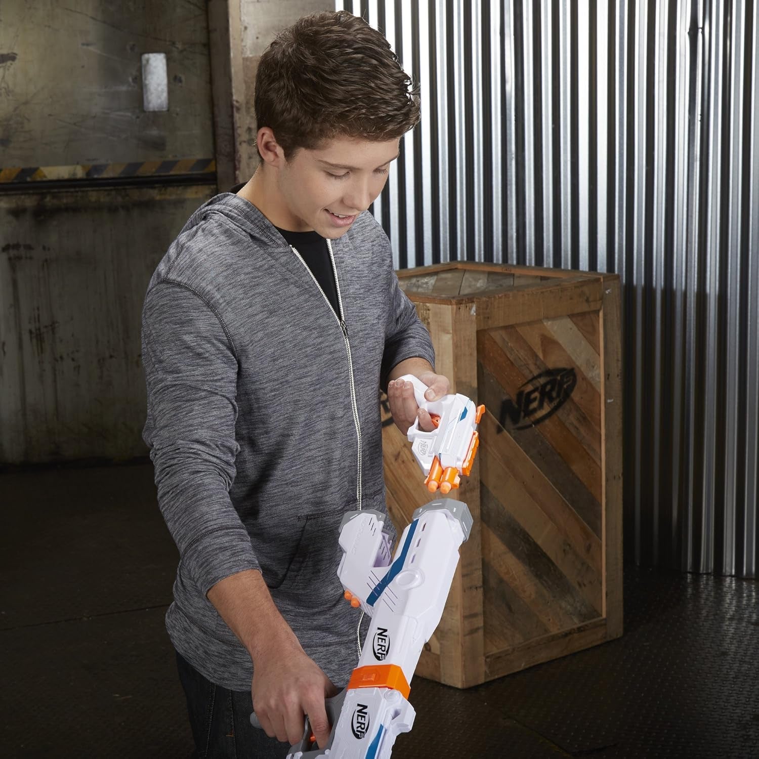 Nerf Modulus Mediator Blaster -- Fires 6 Darts in a Row, Pump Action, Slam Fire, Includes 6-Dart Clip and 6 Official Nerf Elite Darts (Amazon Exclusive)