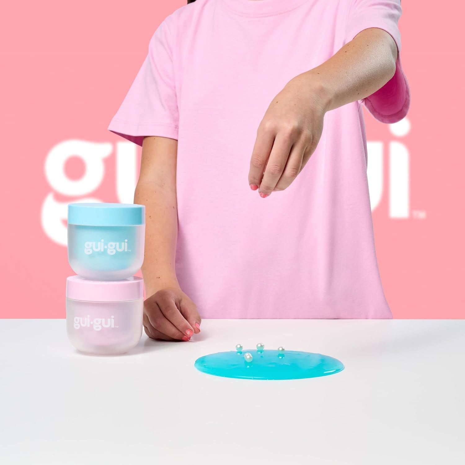 Slime Kit Shimmer Deluxe 2-Pack, Iridescent Slimes | Includes Shimmer & Crystal Pearl Slimes, Pearl Bead Booster, Glow-Up Sachets; Slime Kit for Girls Ages 6+