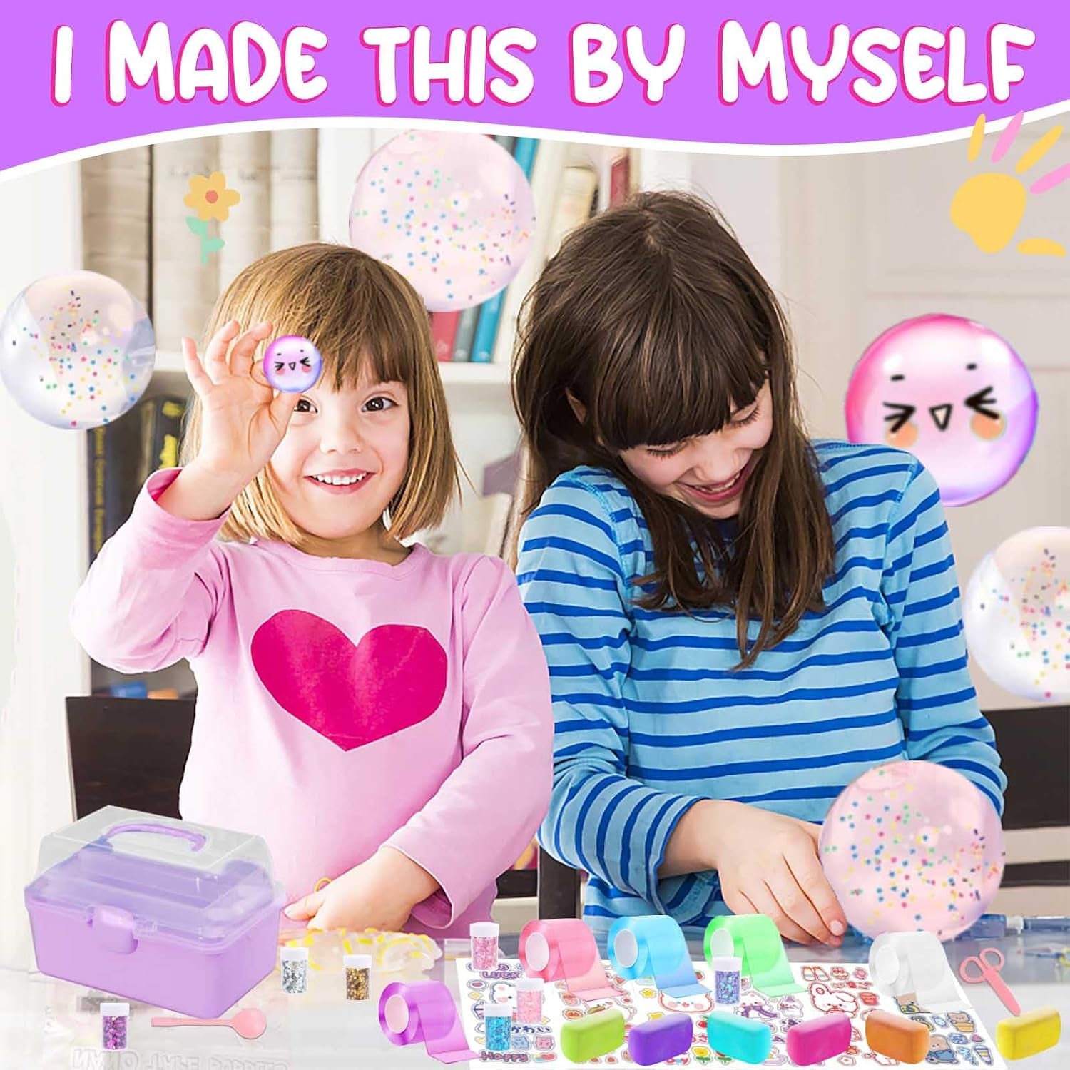 Nano Tape Bubble Kit for Kids, DIY Squishy Stress Ball Making Maker Kit, Birthday Gifts for 4 5 6 7 8 9 10 11 12 Year Old Girls Girl Grandkids, Kids Toys for Girls 4-6 6-8 7-8 8-10 10-12
