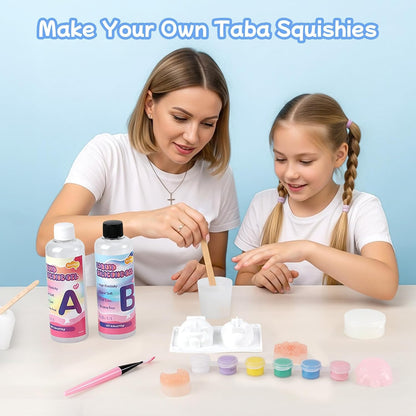 Taba Squishy Kit, Taba Squishy Making Kit for with Gift, 18Oz 1:1 AB Ratio Epoxy Resin Mix, Taba Squishes Mold for Making Your Own Squishies, Taba Squishes Pack for Stress Relief