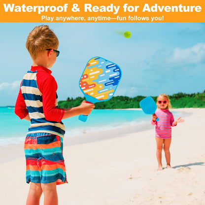 Outdoor Toys for Kids Pickleball Paddles - outside Beach Yard Games Toy for Kid Ages 4-5-6-7-8-12 Year Old Boys & Girls Gifts, Balls Set of 2, Lightweight & Durable Grip for Small Hands, Beginner