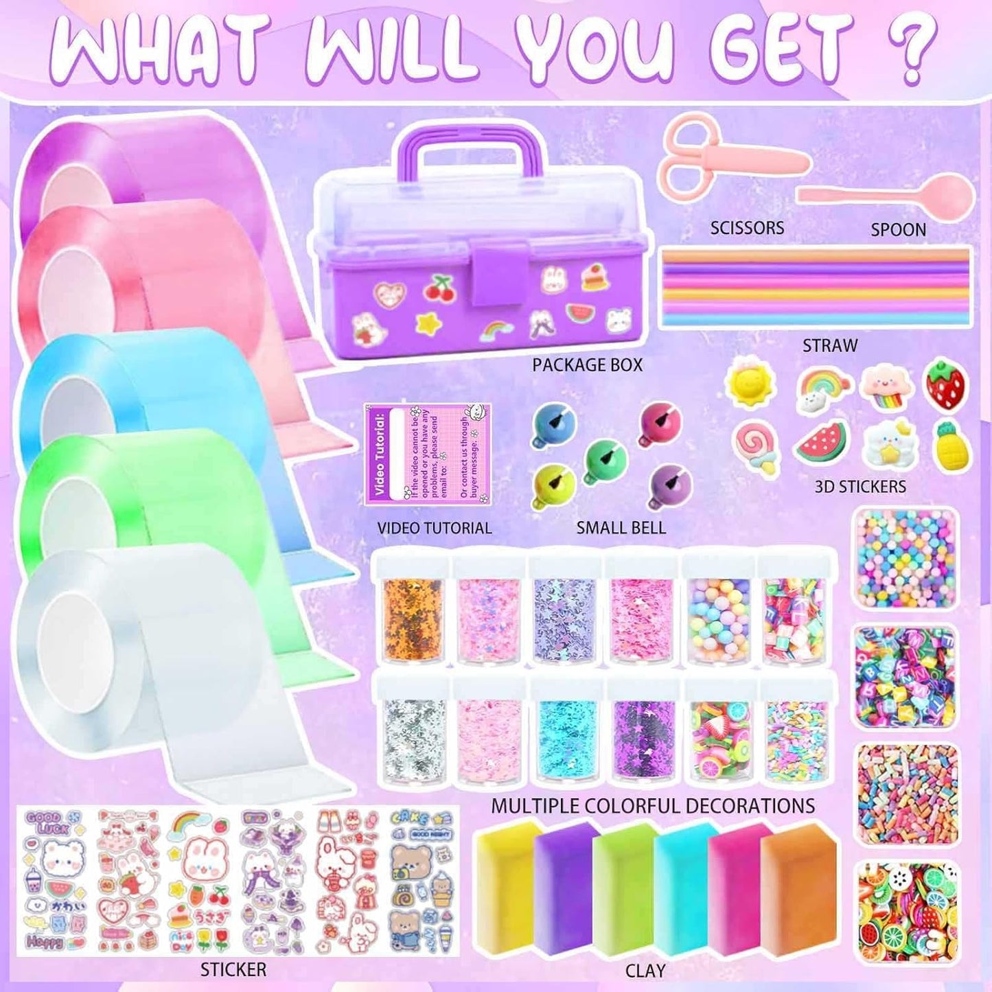 Nano Tape Bubble Kit for Kids, DIY Squishy Stress Ball Making Maker Kit, Birthday Gifts for 4 5 6 7 8 9 10 11 12 Year Old Girls Girl Grandkids, Kids Toys for Girls 4-6 6-8 7-8 8-10 10-12