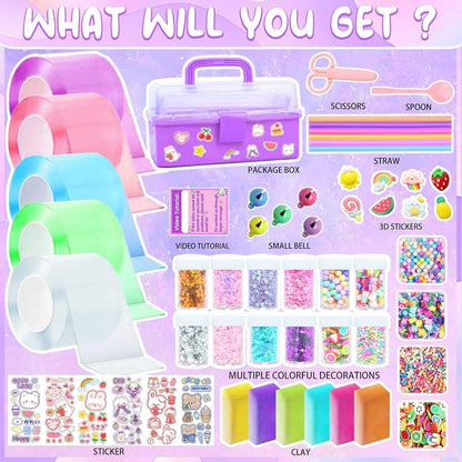 Nano Tape Bubble Kit for Kids, DIY Squishy Stress Ball Making Maker Kit, Birthday Gifts for 4 5 6 7 8 9 10 11 12 Year Old Girls Girl Grandkids, Kids Toys for Girls 4-6 6-8 7-8 8-10 10-12