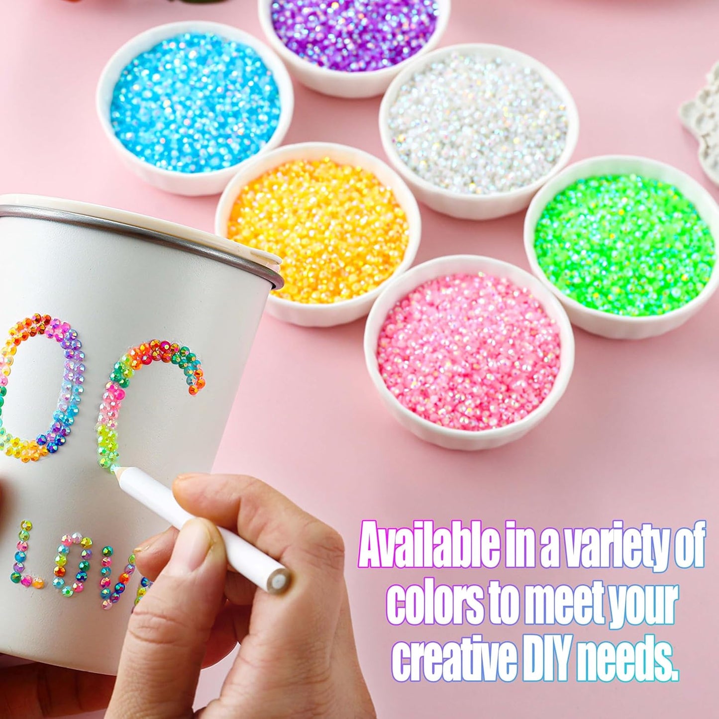 54000Pcs Bedazzling Kit with 6 Box - 72 Colors Resin Jelly Rhinestones, 4×10Ml B7000 Jewelry Glue Multicolor 3Mm Flatback Sparkling Gems for Nail Art, Crafts, Clothing, Diamond Painting