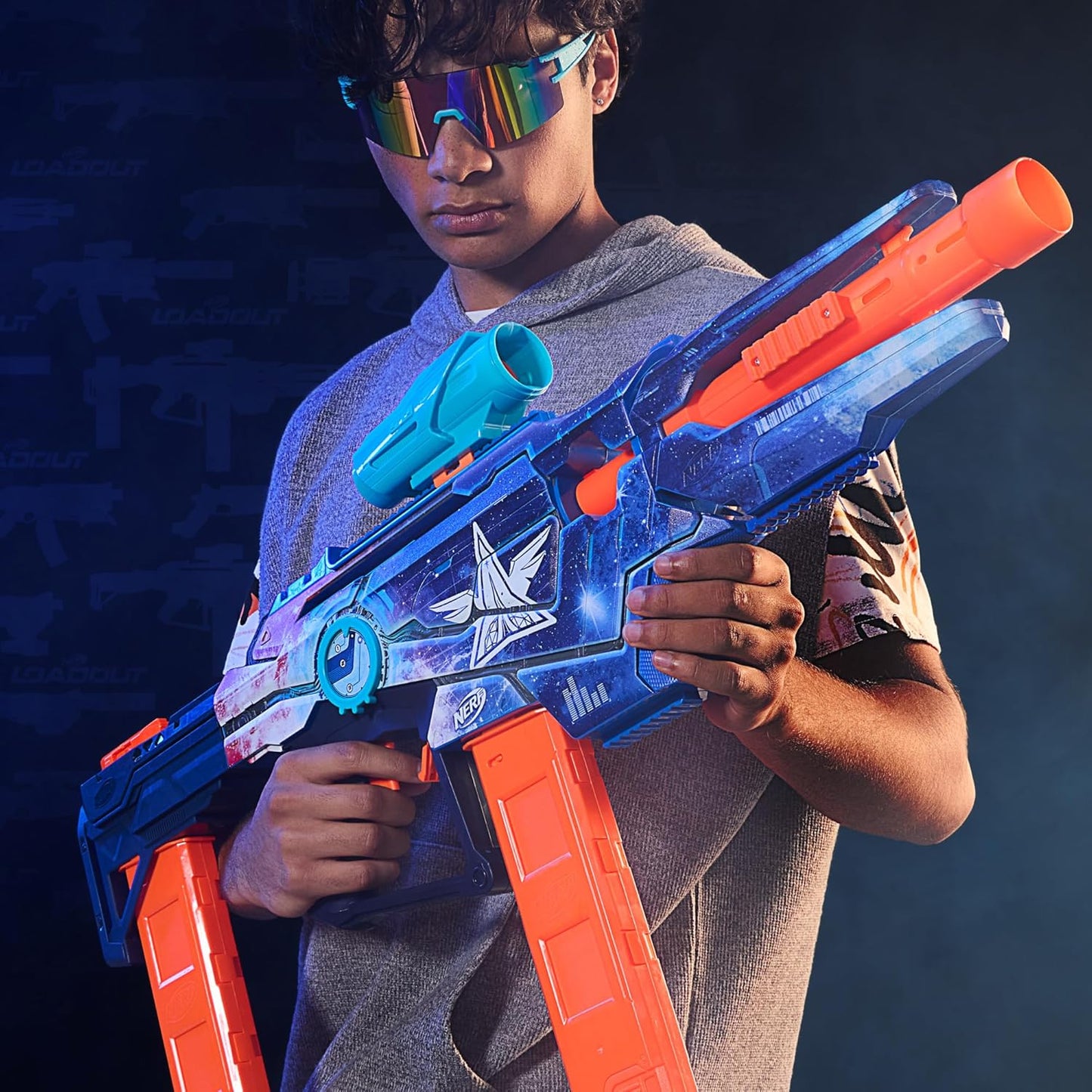 Nerf Loadout Galactic Commander Motorized Blaster, 3 Firing Modes, 3 Attachment Accessories, 48 Nerf N1 Darts, Kids Toys & Gifts, Ages 8+