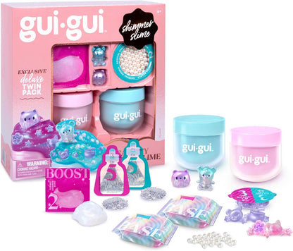 Slime Kit Shimmer Deluxe 2-Pack, Iridescent Slimes | Includes Shimmer & Crystal Pearl Slimes, Pearl Bead Booster, Glow-Up Sachets; Slime Kit for Girls Ages 6+