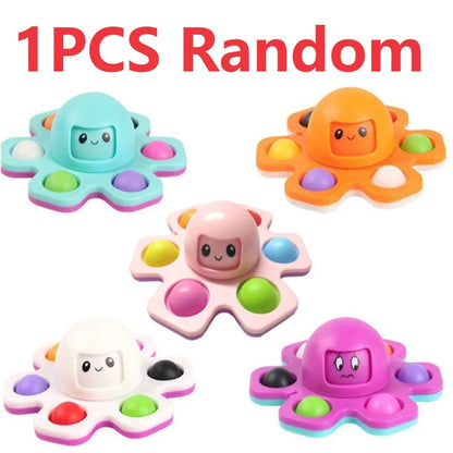 Antistress Push Bubbles Fidget Spinner for Kids and Adults Face-Changing Sensory Toy for Autistic Children Anxiety Relief Gifts
