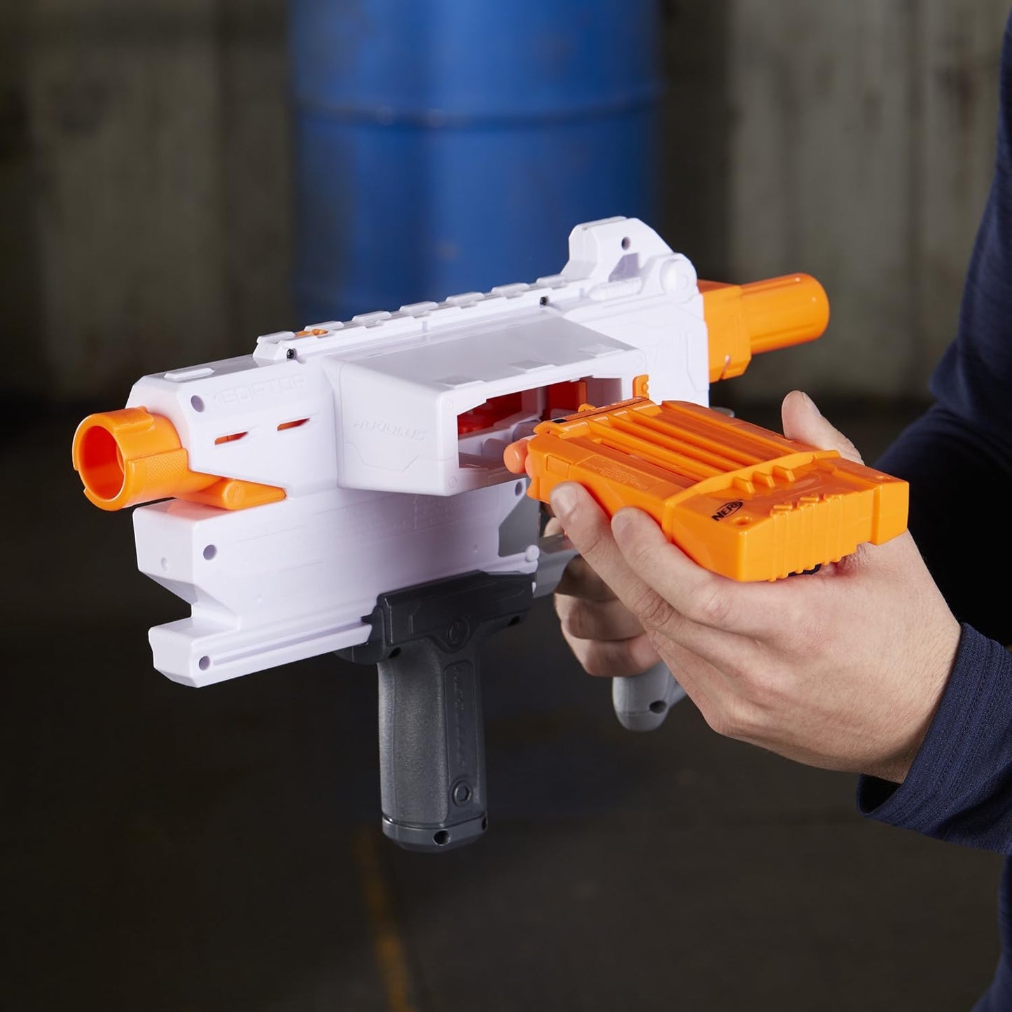 Nerf Modulus Mediator Blaster -- Fires 6 Darts in a Row, Pump Action, Slam Fire, Includes 6-Dart Clip and 6 Official Nerf Elite Darts (Amazon Exclusive)