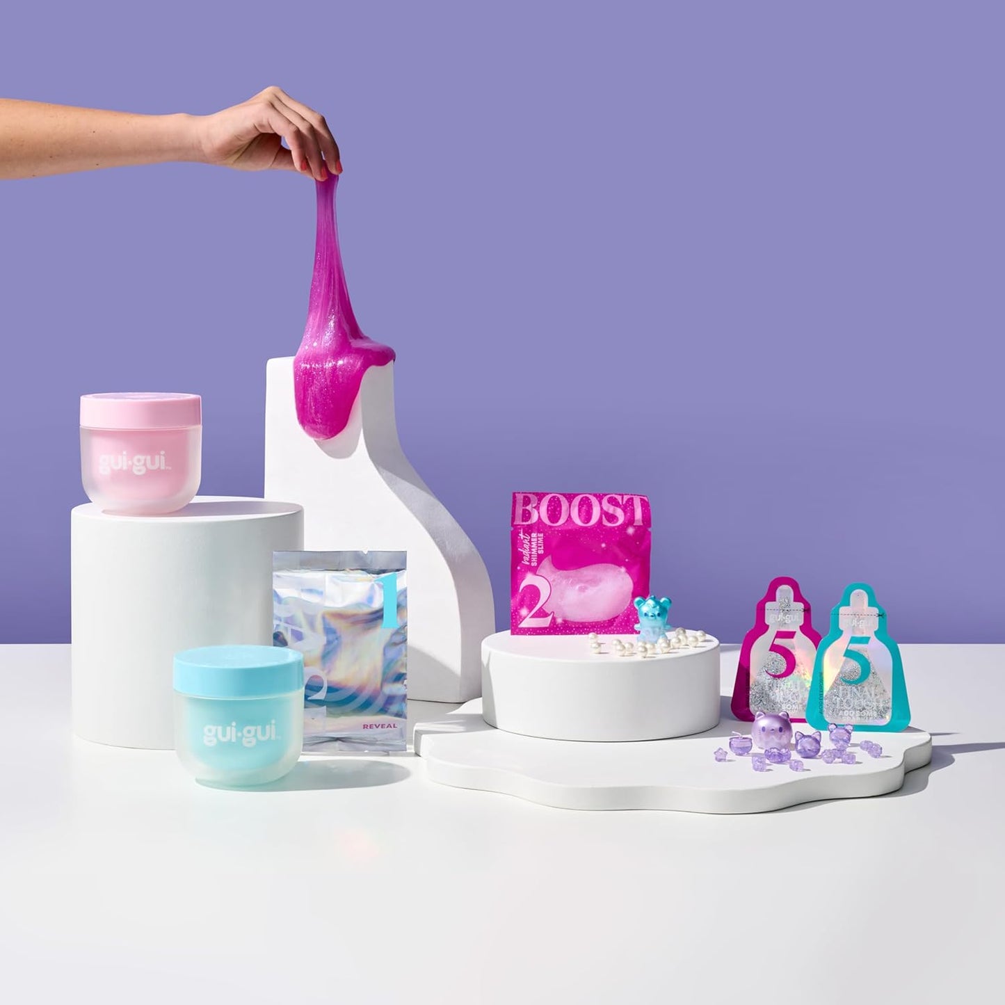 Slime Kit Shimmer Deluxe 2-Pack, Iridescent Slimes | Includes Shimmer & Crystal Pearl Slimes, Pearl Bead Booster, Glow-Up Sachets; Slime Kit for Girls Ages 6+